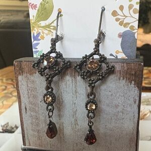 Source Unknown Vintage-Style Brown Earrings